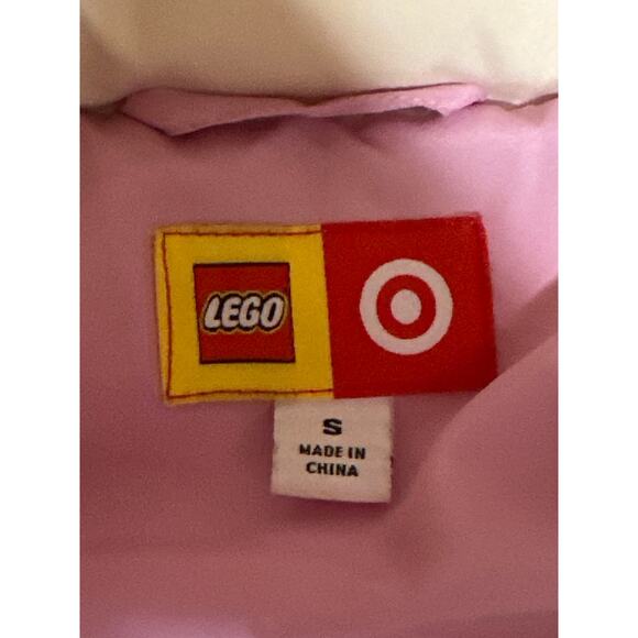 Lego x Target Cream Long Sleeve Colorblock Full Zip Long Quilted Puffer Jacket S - Picture 5 of 6